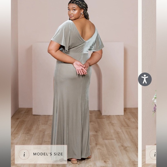 Revelry Gwen Champagne Velvet Dress - Picture 3 of 3